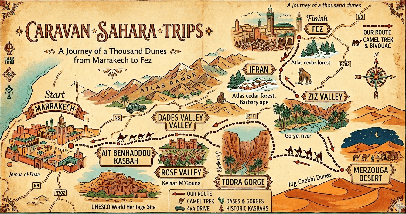 sahara desert 3days marrakech to fez